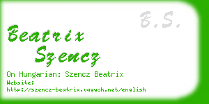 beatrix szencz business card